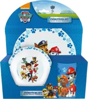 3-teiliges Kindergeschirr-Set Paw Patrol Melamin Frühstücksset, Mehrfarbig