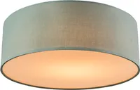 QAZQA - Modern Deckenleuchte I Deckenlampe I Lampe I Leuchte grün 30 cm inkl. LED - Drum mit Schirm LED I Wohnzimmer I Schlafzimmer - Textil Rund - I LED module