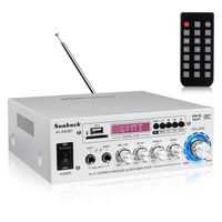 GLIME bluetooth 5.0 Stereo-Audio 2-Kanal-Verstärker Integrierter HiFi Verstärker Mit FM-Radio,Weiß