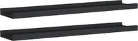 Bilderleisten 2 Stk. Schwarz 60x9x3 cm MDF