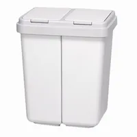 rgshop  Mülleimer Abfalleimer Mülltrennsystem 3x25L Box Weiß