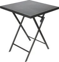 BRUBAKER Bergamo zahradní stůl - 58 x 58 cm balkonový stůl odolný proti povětrnostním vlivům - skládací kovový stolek - čtvercový kempingový stůl se vzhledem kamene - skládací stůl