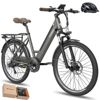 Elektrokolo MTB, pláště odolné proti propíchnutí, 26 palců, nerezová slitina hliníku, do 90 - 110 km, vodotěsné IP54, 7 převodů, šedé provedení