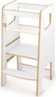 Kitchen Helper dla dzieci Biały OBUBU | Pomocnik Kuchenny dla dziecka | Podest dziecięcy do kuchni | Bezpieczny Stabilny Stołek dla dziecka MDF 18 mm