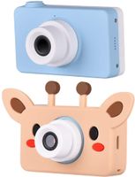 Digitalkamera für Kinder Kinderkamera mit Cartoon Giraffe Schutzhülle Kidizoom Kids Kamera Fotoapparat Full HD 1080P 8 Megapixel 2 Zoll HD Bildschirm Blau