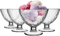 GLASMARK® Eisbecher 4-Set 310 ml Große (max. 360 ml) 4 Stück Eisschalen Dessertschalen Eisgläser Dessertglas transparent ideal für Sorbet Dessert Tiramisu Pudding Eis Panna Cotta  - Hochwertige Qualit