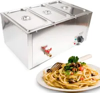 Ohřívač jídla Chafing Dish Ohřívač jídla 3 čtvercové nerezové nádoby na potraviny