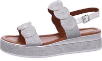 Marco Tozzi  Damenschuhe Sandalette Silber Freizeit, Schuhgröße:42 EU