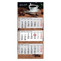 Kalender 2024 Wandkalender 3-Monats-Kalender Wandplaner Dreimonatskalender Kaffee