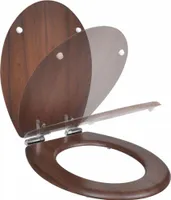 vidaXL Deska sedesowa Pokrywa MDF z mechanizmem cichego zamykania Design Brązowy
