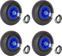 4x Sackkarrenrad 260x85 mm 3.00-4 Bollerwagenrad, Luftrad, Ersatzrad, Nabenlänge 60 mm versetzt
