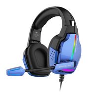 GM-8 PS4-Gaming-Headset Surround-Stereo-PC-Gamer-Gaming-Kopfhörer mit Mikrofon-LED-Leuchten für XBox One / Laptop - Blau