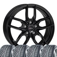 4 Winter Kompletträder Bavaris 6,5x16 ET 22 5x112 Schwarz mit 205/60 R16 96H Continental WinterContact TS 870 XL für BMW 3er