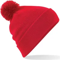 Beechfield B426 | Original Pom Pom Beanie Wintermütze - Farbe: Classic Red - Größe: One Size