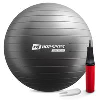 Hop-Sport Gymnastikball inkl. Ballpumpe, 70cm, Maximalbelastbarkeit bis 100kg, Fitnessball ideal für für Yoga Pilates, Balance - Schwarz HS-R075YB