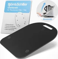 Björn&Schiller Thermomix Unterlage TM6 TM5 – Rutschfestes Brett mit Schwingungsdämpfung und Handgriff, Thermomix Gleitbrett (Schwarz)