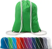 Rucksack Schuhbeutel Turnbeutel Sportbeutel Zuziehbeutel Gym Sack Baumwolle, in Farbe: Grün