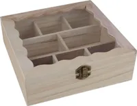 LEX Deko Tee-Box aus Holz mit Klappdeckel 20x20x6,5cm YW52752