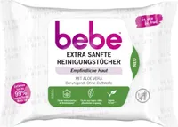 bebe Extra Sanfte Reinigungstücher | Vegan |Ohne Duftstoffe 25 Tücher