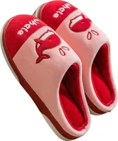 Unisex Slipper, Herren Damen Weich Hausschuhe, Warm Pantoffeln Rot Gr. 36/37