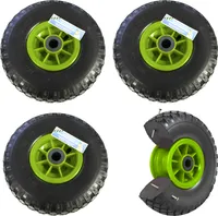 4x Sackkarrenrad Vollgummi 260x85 mm 3.00-4 PolyurethanErsatzrad Rad Reifen Achsenlager 75 mm grün
