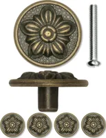 'FUXXER®- 4x Antike Möbel-Griffe, Schubladen-Knöpfe, Landhaus Vintage Design Bronze Eisen Messing Möb'