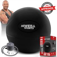 Miweba Sports Gymnastikball GB100 - 65cm - Traglast 400 Kg (Schwarz)