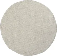 MY-RUG Teppich "Divya" Sisal-Optik, 120x120, Weiß, meliert, runder Wohnzimmerteppich