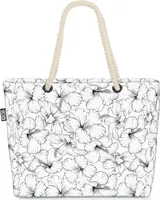 VOID Hibiskus Blumen Hawaii Urlaub Strandtasche Shopper 58x38x16cm 23L XXL Einkaufstasche Tasche Reisetasche Beach Bag