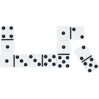 goki 56660 Domino 2,4 x 4,8 x 0,6 cm, Kunststoff, weiß/schwarz, 28-teilig (1 Set)