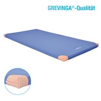 Grevinga® Leichtturnmatte (RG 80kg/m³) mit Lederecken | 200 x 100 x 6 cm | Blau
