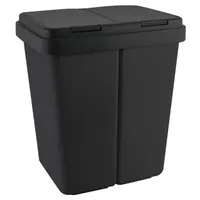 Ribelli Mülleimer Mülltrennsystem ZwEimer Müllbehälter Abfallbehälter 2 x 25 l, schwarz