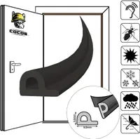 10 m tesnenie okien a dverí Samolepiace tesnenie EPDM - čierne E 9 mm x 4 mm