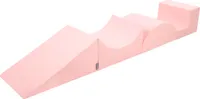 KiddyMoon Pěnové hřiště pro děti, měkká překážková dráha, certifikováno  EU, Element Poloviční šachta/Rampa/Klín/Schody, Pink