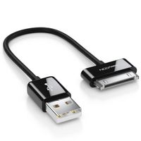 deleyCON 0,15m 30-Pin USB Kabel Dock Connector Sync-Kabel Ladekabel Datenkabel Kompatibel mit IPhone 4s 4 3Gs 3G IPad IPod - Schwarz