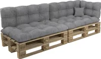 POKAR Palettenkissen mit schöner Steppung Auflage Palettensofa, Größe:6er Set, Farbe:Grau