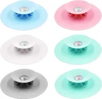 6 Stück Silikon Abflussstopfen, Abflusssieb, Abflussstopper, Badewannenstöpsel Küche Waschbeckenstöpsel, Universal Abflussstöpsel Undichtigkeiten zu Vermeiden, Haarsieb Dusche Filter Stöpsel