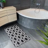 Badematte Badezimmerteppich Rutschhemmend Casablanca Schwarz 72 x 120 cm