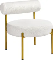 Yaheetech 1x Ohrensessel Loungesessel Ruhesessel aus Boucle-Geweb Esszimmerstuhl mit Rückenlehne Stilvoller Wohnzimmersessel Relaxsessel