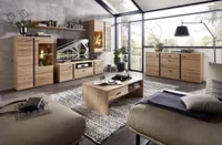 Kompletní obývací sestava SONOS včetně LED osvětlení Dubový masiv Artisan / černý matný povrch