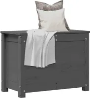 vidaXL Truhe Grau 60x32x45,5 cm Massivholz Kiefer