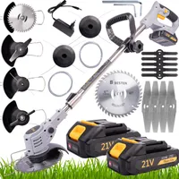 BESTEN Akku-Trimmer, Rasentrimmer, Elektro-Freischneider Gras-Freischneider + Faden, 2x Akku
