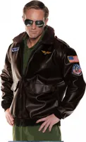 Jet Pilot Fliegerjacke als Kostümzubehör für Fasching & Motto Party Größe: XXL