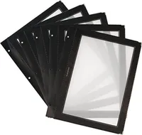 Securit Vložky k jídelním lístkům WOOD A4, černá (5 ks)