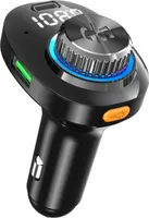 Bluetooth FM Transmitter für Auto mit Freisprecheinrichtung und Navigation, kabellos FM Bluetooth Adapter Auto mit bunte LED-Leuchte (7 Farbe), Kfz-Radio FM Transmitter unterstützt TF-Karte USB-Drive Musiksteuerung, USB-A USB-C Dual USB-Ladegerät mit PD 22.5W Schnellladung für Smartgeräte, Handy Freisprechanlagen, GPS-Geräte