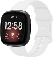 Strap-it Fitbit Sense Silikon Armband Classic (Weiß) - Große: L