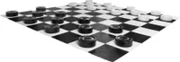 XXXL Giga Damespiel (Checkers, 8x8) - 25 cm Steine - PVC mit UV Schutz - Mit Nylon Schach Matte 262 x 262 cm