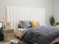 Wandpaneel Bettkopfteil - Bouclé-Stoff - 220 cm - Weiß - GONDA von Pascal Morabito