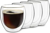 DUOS® Jumbo Latte Macchiato Gläser Set 4x310ml, Doppelwandige Gläser Latte Macchiato, Doppelwandige Kaffeegläser, Teegläser, Cappuccino Gläser Eiskaffee Gläser Thermogläser doppelwandig Espressotassen