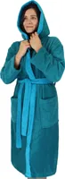 normani Damen Baumwoll-Bademantel mit Frottee, zweifarbig - ® 100